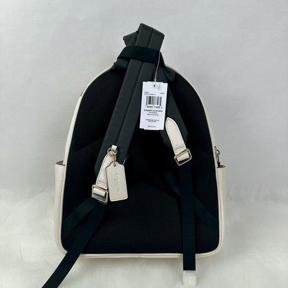 Coach Court Backpack with Strawberry Print Style In Canvas/Gold/Chalk CAS94 NWT - Picture 3 of 10